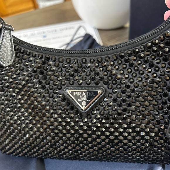 Prada Black Satin Mini Bag With Crystals (full set) - Picture 3 of 12